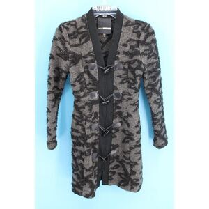 Anthropologie Plenty by Tracy Reese Gray/Black Coat Size 0 ZIPPER & TOGGLE CLOSE